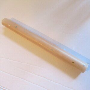 8" Flat sheet Bees Wax Candle. Champagne, w/ Silver Stars, Organic
